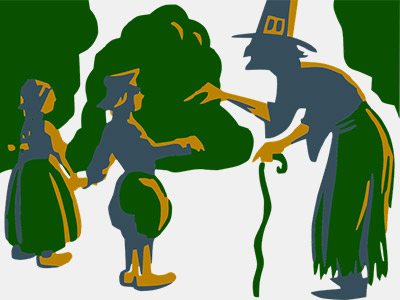 Hansel and Gretel with the witch