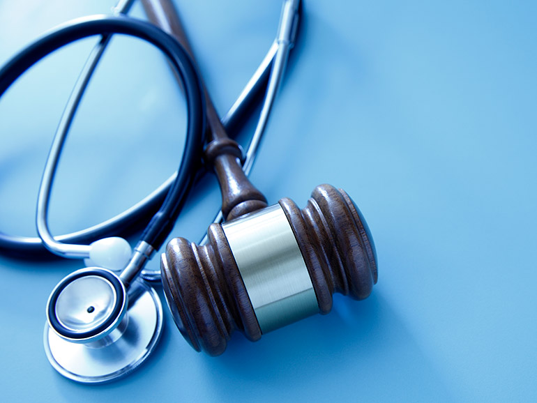 Stethoscope and gavel
