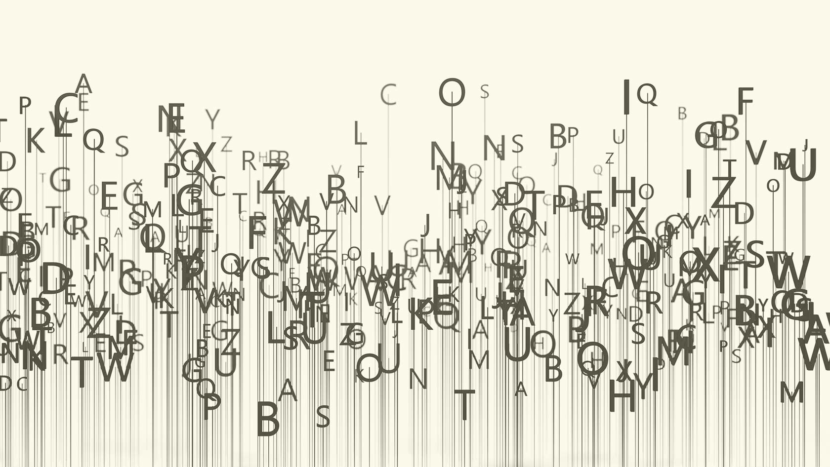 Letter cloud on book page background