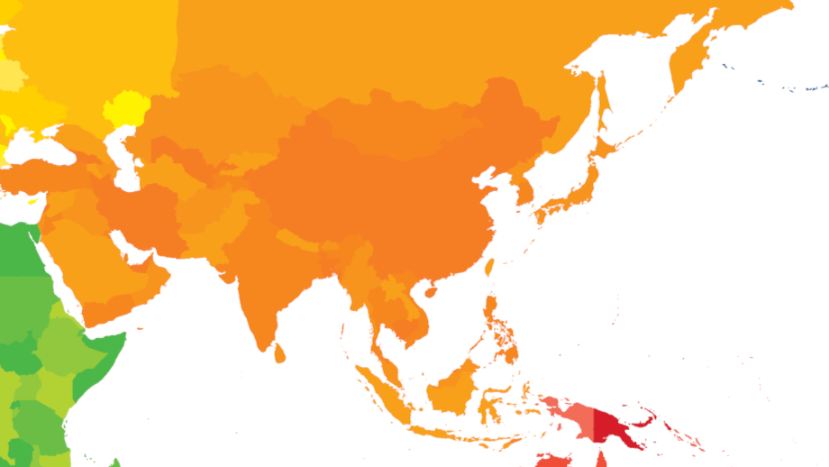 Grafik Karte Asia and Middle East