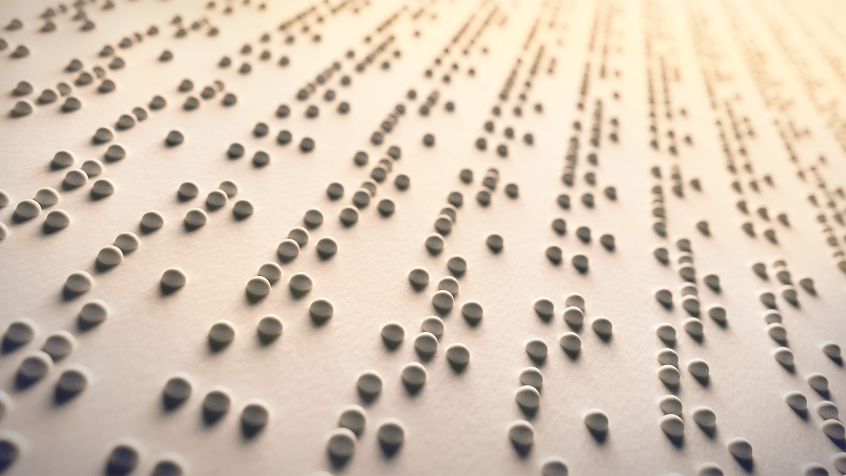 Braille-Schrift in Grossaufnahme