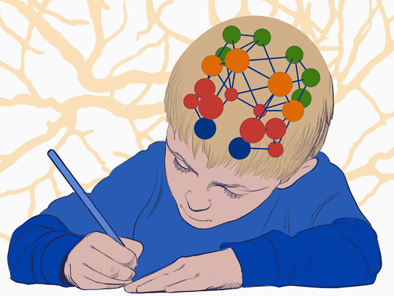 Child in the process of learning