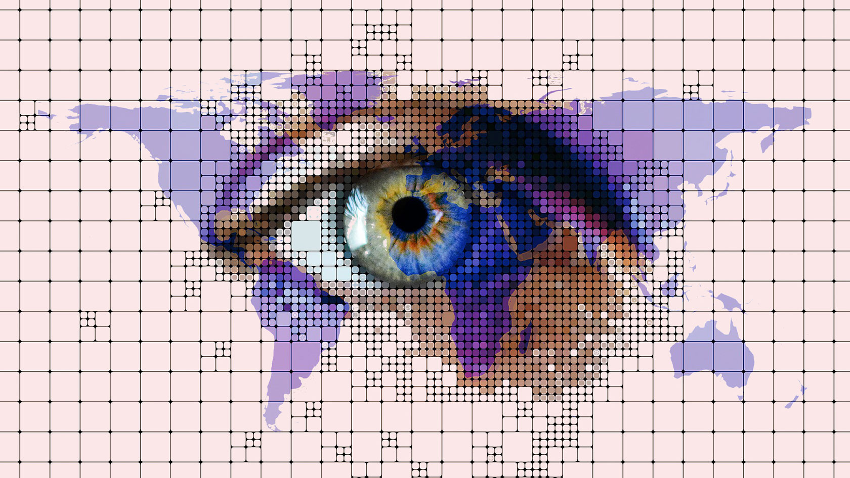 Eye on world map