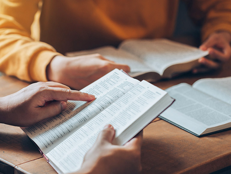 People studying books