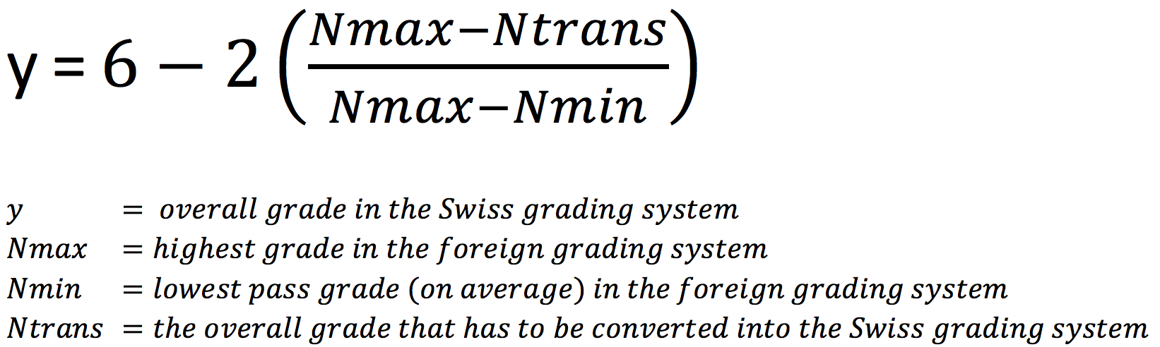 Conversion Formula